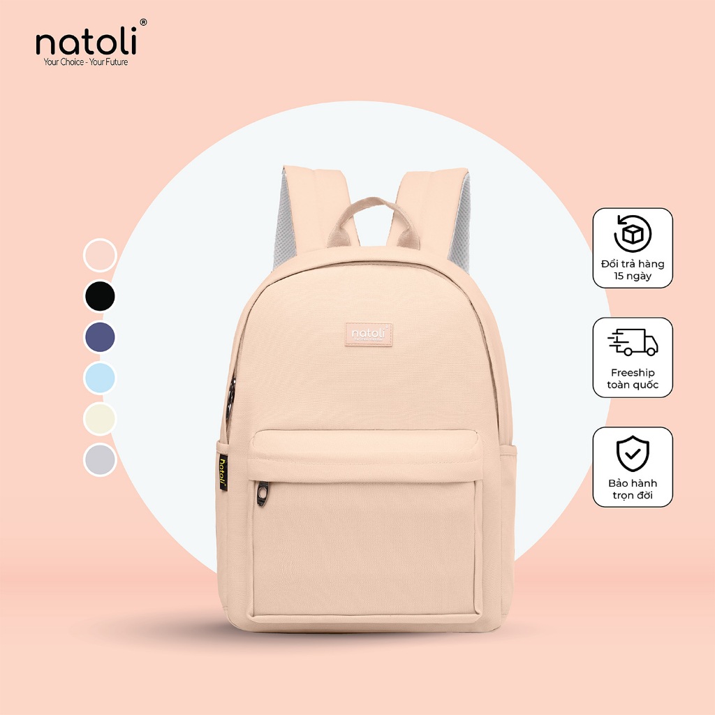 Balo đi học nữ cute NATOLI nhiều ngăn chống nước cao cấp - Basic Backpack B2