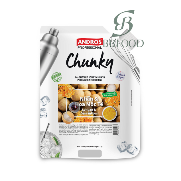 [Chính hãng] MỨT CHUNKY NHÃN HOA MỘC TÊ ANDROS PRO-TÚI 1KG {{BBFOOD}}