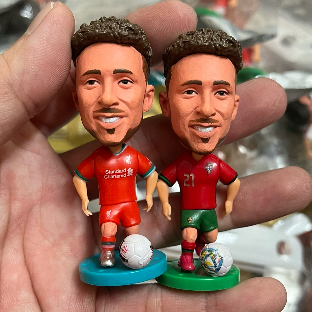 Combo set mô hình tượng cầu thủ Jota Liverpool Portugal 7cm chính hãng Soccerwe Kodoto football acti