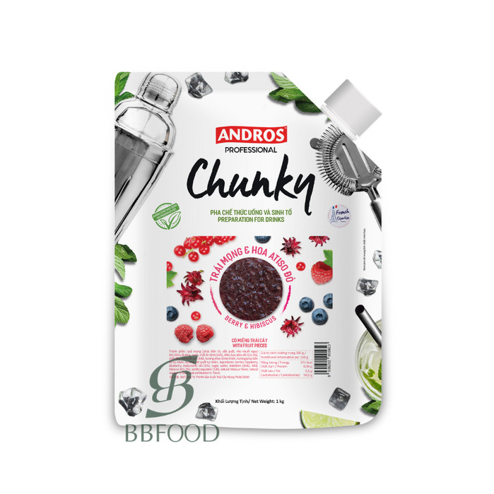 [Chính hãng] MỨT TRÁI MỌNG & HOA ATISO CHUNKY Andro Pro. TÚI 1KG {BBFOOD}