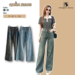  Quần Jean Cạp Cao Ống Suông Túi Xéo Cá Tính TwentyFive Fashion – 5502 
