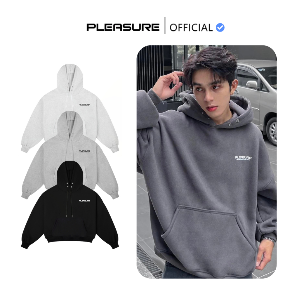[KHÔNG XÙ LÔNG ] Áo Hoodie Nỉ 2 Da PLEASURE Form Boxy Châu Âu Dáng Rộng Unisex Nam Nữ Local Brand PL