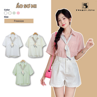  Áo Sơ Mi Nữ Cổ Đức Kèm Caravat Thiết Kế Sang Trọng |  TwentyFive Fashion  - 4683M 