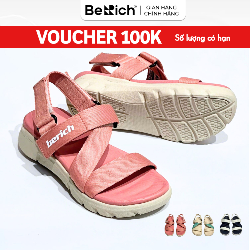 Sandal Berich Bé Trai Bé Gái Đi Học Nhẹ Bền Êm Dép Quai Hậu TL02 Hồng
