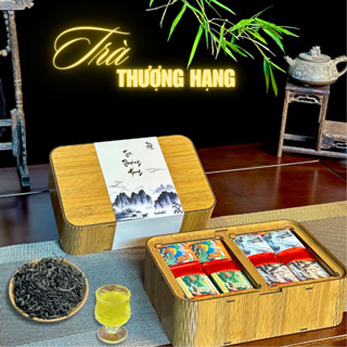 Bộ Quà Biếu Trà Thượng Hạng Tân Cương & Shan Tuyết HOÀNG ĐAN TEA Hộp Gỗ Trà Đạo Ngon Tặng Doanh Nghiệp Cao Cấp