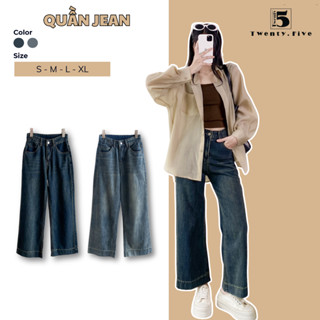  Quần Jeans Nữ Ống Suông Cạp Cao Gấu To – Form Rộng Tôn Dáng Twentyfive Fashion - 5706 