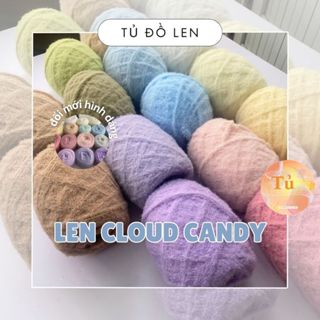   T7-CN nghỉ T2 trả đơn   Mua từ 2 gộp thành cuộn 100g  Len cloud candy chập 6 sợi bông mềm mại đan móc khăn 