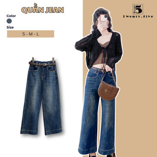  Quần Jeans Nữ Ống Rộng Cạp Cao Co Giãn Twentyfive Fashion -  5026  không kèm thắt lưng  