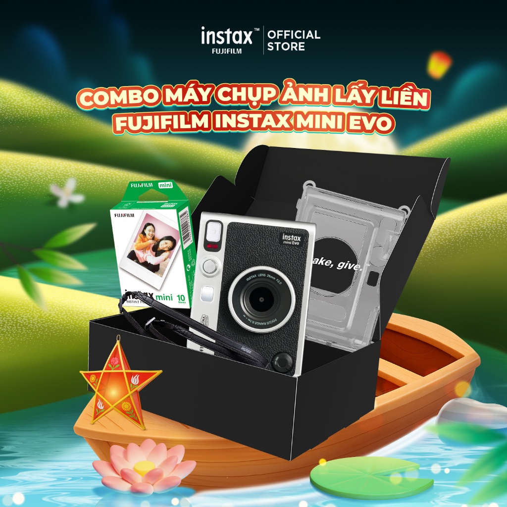 Combo Box Máy Chụp Ảnh Lấy Liền Fujifilm Instax Mini Evo - Bảo Hành 1 Năm