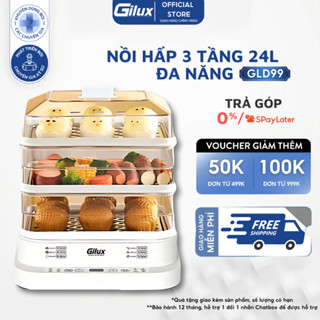 Nồi Hấp Điện 24L Gilux GLD99 Nồi Hấp 3 Tầng Máy Hấp Đồ Ăn Bảo Vệ Chất Dinh Dưỡng Thông Minh