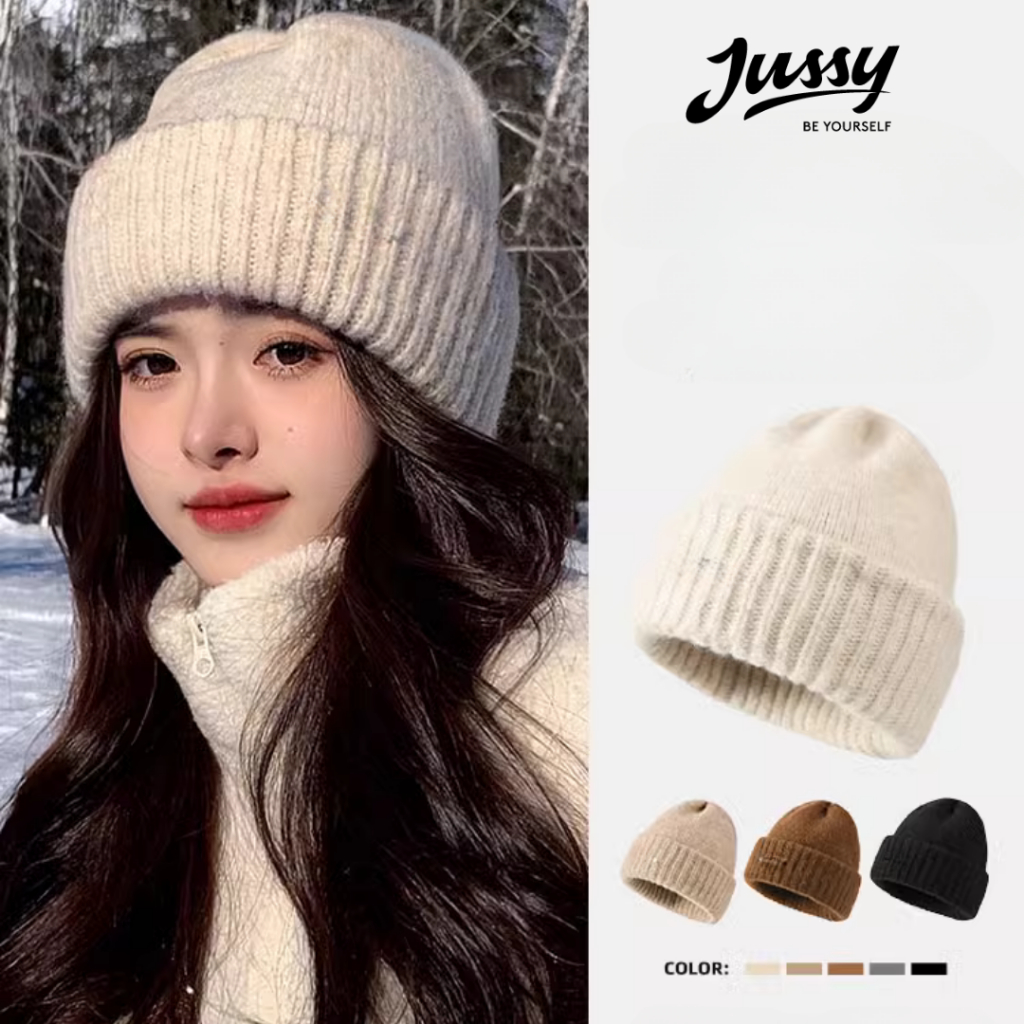 Mũ Len Beanie Trơn Hàn Quốc JML30 Jussy Official Nón Len Nam Nữ Unisex Chất Len Dày Siêu Ấm Áp Màu Nâu Be Vintage- NL017
