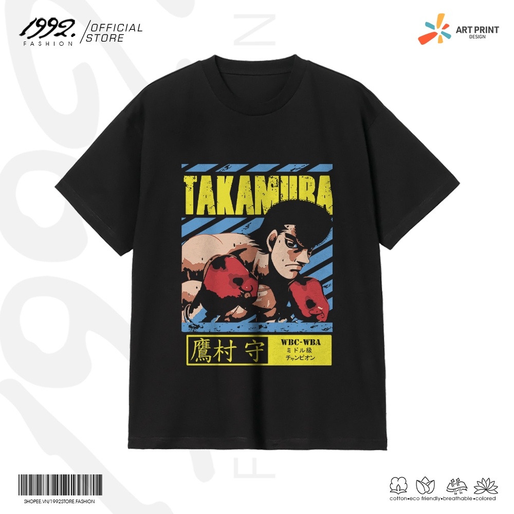 Áo thun Unisex Hajime No Ippo Mamoru Takamura Art Cotton 100% ngắn tay