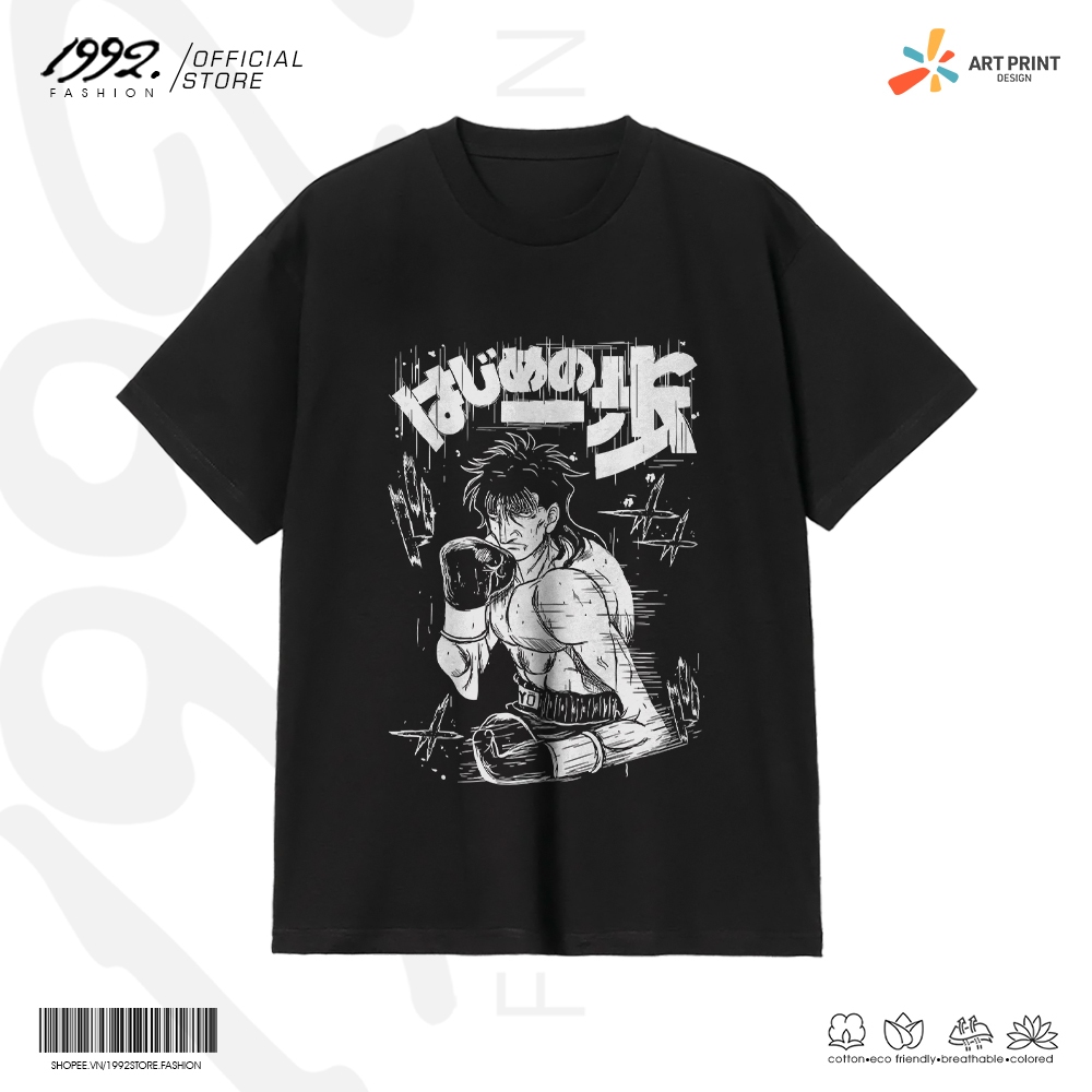 Áo thun Unisex Hajime No Ippo Ryo Mashiba Art Cotton 100% ngắn tay