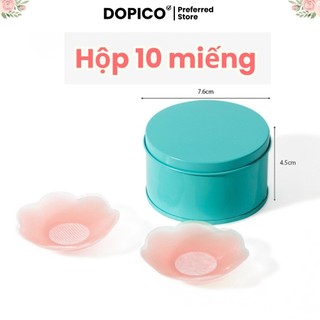 Miếng Dán Che Ngực Silicon – Hộp 10 Miếng tái sử dụng nhiều lần nhũ hoa chống lộ DOPICO 