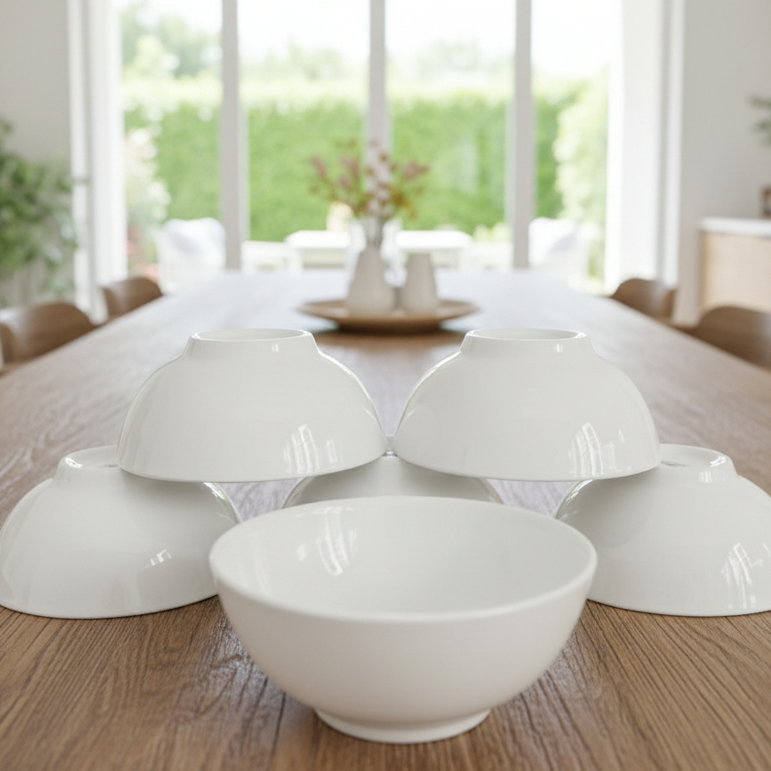 Bát tô trắng sứ hoa văn 7 inch, bát ô tô, bát tô- Bát Tô Trắng 7inch 18cm  Dày Dặn, Tô bún,Phở - Phư