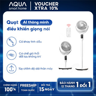 Quạt đứng Aqua ED1823T, quạt AI điều khiển giọng nói, có khay tinh dầu, đối lưu không khí