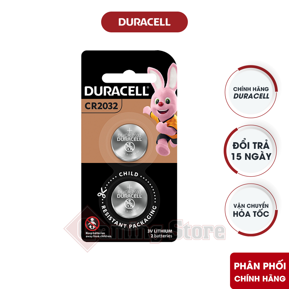 Pin Duracell CR2032 Lithium 3V (Vỉ 2 Viên) - Hàng Chính Hang