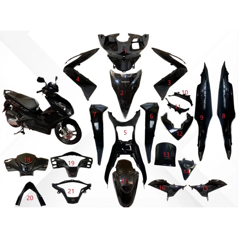 dàn áo ab air blade 125 2013 2014 màu ĐEN BÓNG ( bán lẻ từng món )