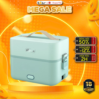 Hộp cơm cắm điện hâm nóng đa năng 1.2L BEAR DFH-B12E1 (SB-HC12L), 270W, khay inox304, BH 18 tháng