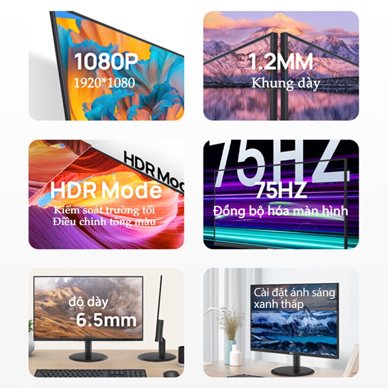 Màn Hình 22" IPS Chuyên Văn Phòng | 75Hz Mượt Mà - Phản Hồi 1ms | Bảo Vệ Mắt Tích Hợp | BigBuy360 - bigbuy360.vn