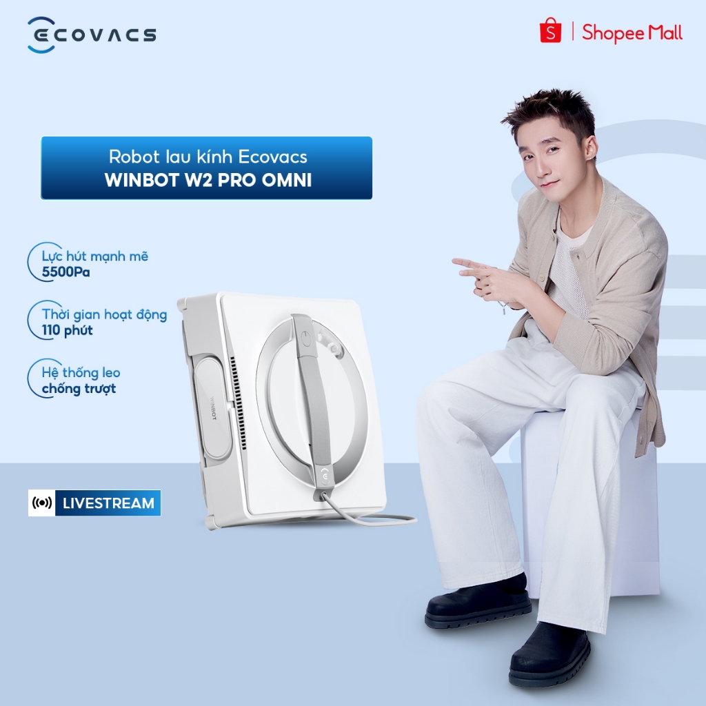 [LIVE] Robot lau kính Ecovacs Winbot W2 Pro Omni - Bảo vệ chống rơi
