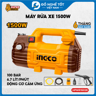  Máy xịt rửa INGCO HPWR15028 công suất 1500W motor từ dây đồng không chổi than rửa xe xịt rửa sân vườn 