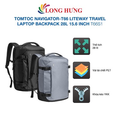 Ba lô Tomtoc Navigator-T66 Liteway Travel Laptop Backpack 28L 15.6 inch T66S1 - Hàng chính hãng
