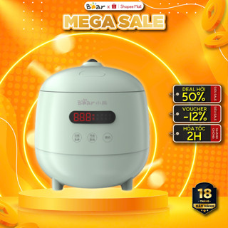 Nồi cơm điện mini đa năng 1.2L (lòng nồi) Bear DFB-B12L5 - 300W- Nấu cháo, Hầm, Làm bánh-BH 18 Tháng