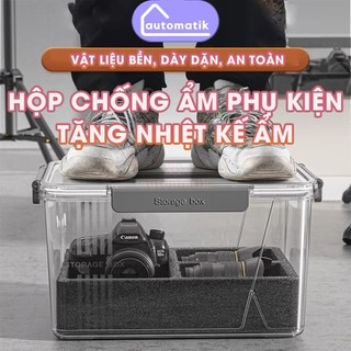 Hộp Chống Ẩm Phụ Kiện Cho Máy Ảnh Nhựa Niêm Phong Automatik Vòng Cao Su Kín Dày Tay Cầm Dễ Vận Chuyền Chống Xước Va Đập