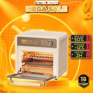 Nồi chiên không dầu lò nướng hơi nước đối lưu 18L Bear DKX-F18G5, 1400W, Menu cài đặt sẵn, BH 18 TH