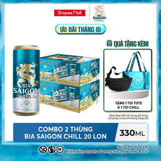 Nồng độ cồn 4.6% - Combo 2 Thùng 20 lon Bia Saigon Chill 330ml