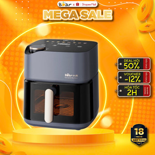 Nồi chiên không dầu 6L Bear QZG-C19Q7, 2000W, Lòng nồi chống dính, chín đều, Hẹn giờ, BH 18 Tháng