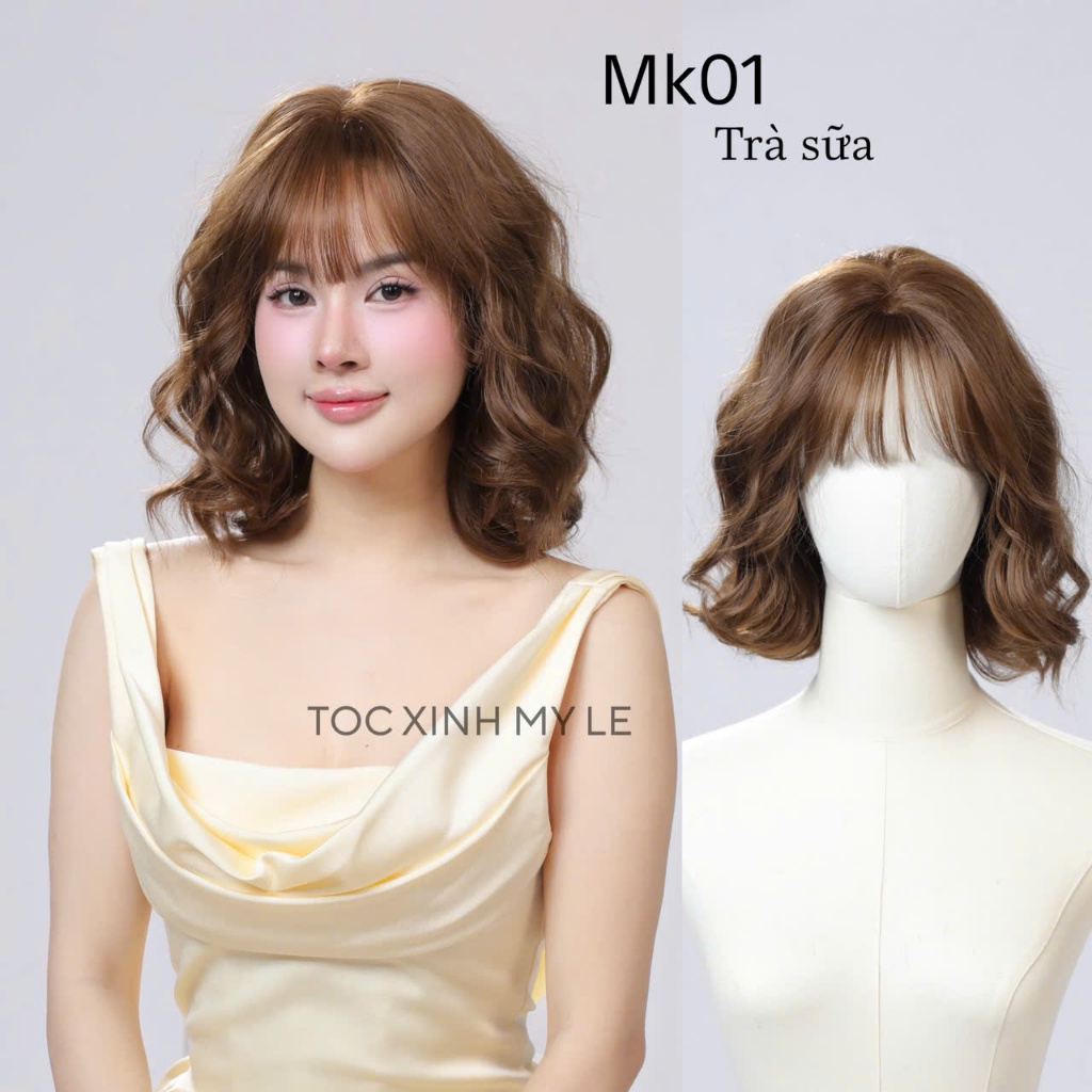  Tóc Giả Dệt Kim Thế Hệ Mới MK01 Thế Hệ Mới Xoăn Hippie Ngang Vai 25cm Chịu nhiệt 140°C Tóc Xinh Mỹ Lệ 