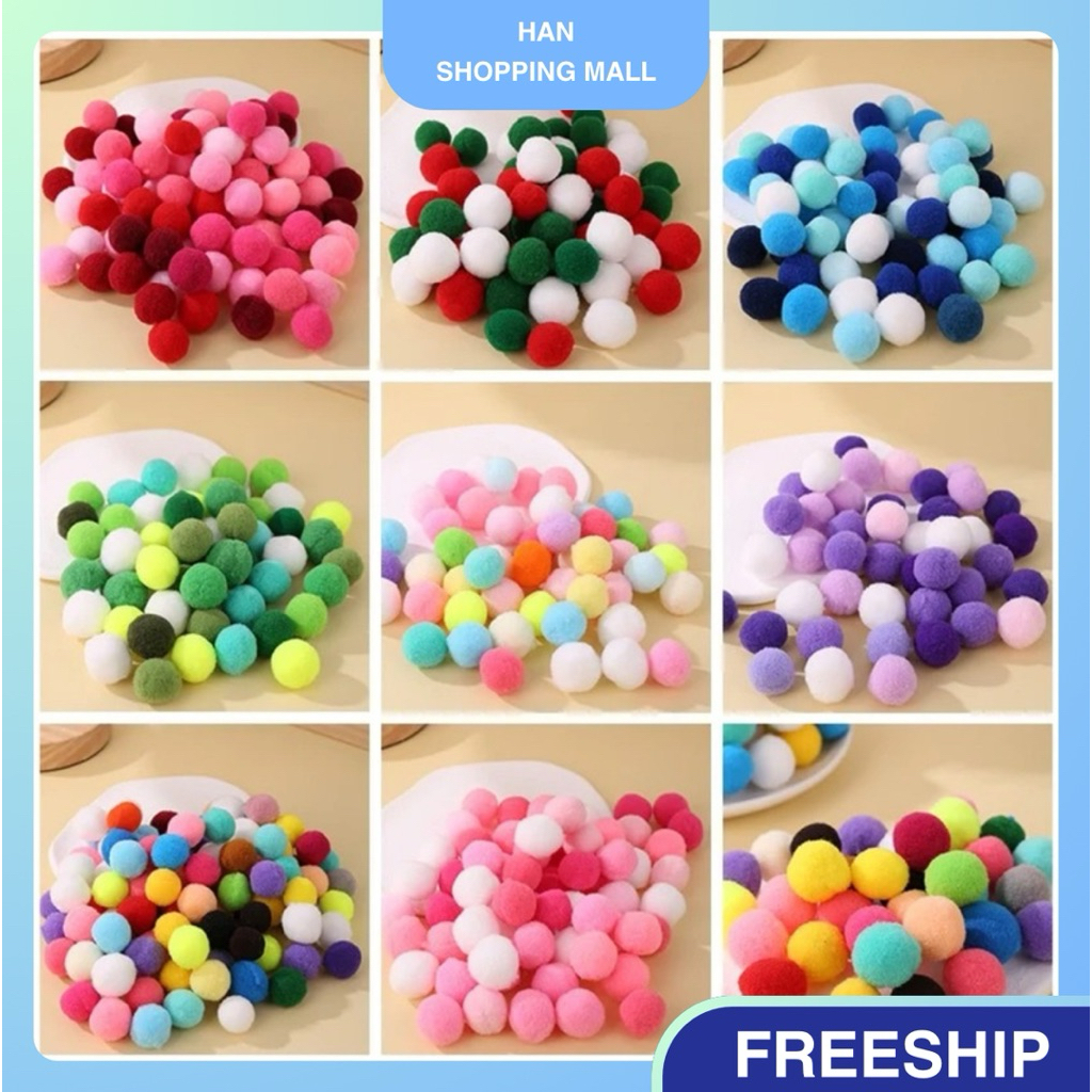 SỈ Túi hạt Pom Pom màu pastel trang trí cây thông hoa lá trang trí nhà cửa