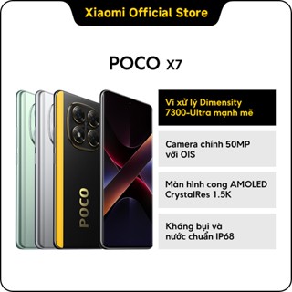 Điện thoại thông minh POCO X7 5G (8+256GB | 12+512GB) | Màn hình 120Hz AMOLED Viền cong | D7300-Ultra