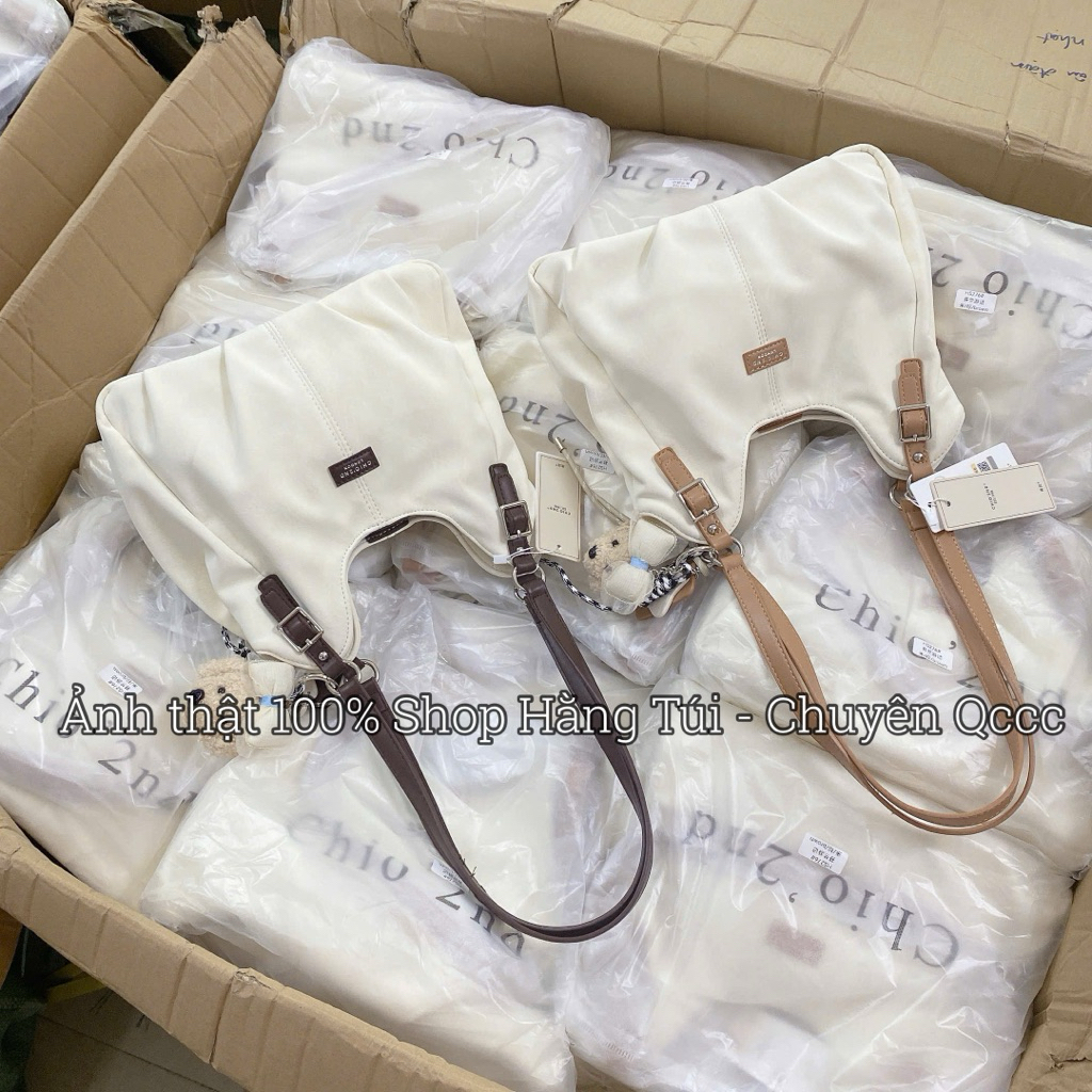 [ DA LỘN BIGSIZE CHARM CÚN]  Túi CHIOOO  Da Lộn Size 28cm Kèm Charm