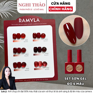 Set sơn gel đỏ RAMYLA 6 màu Nghi Thảo Nails