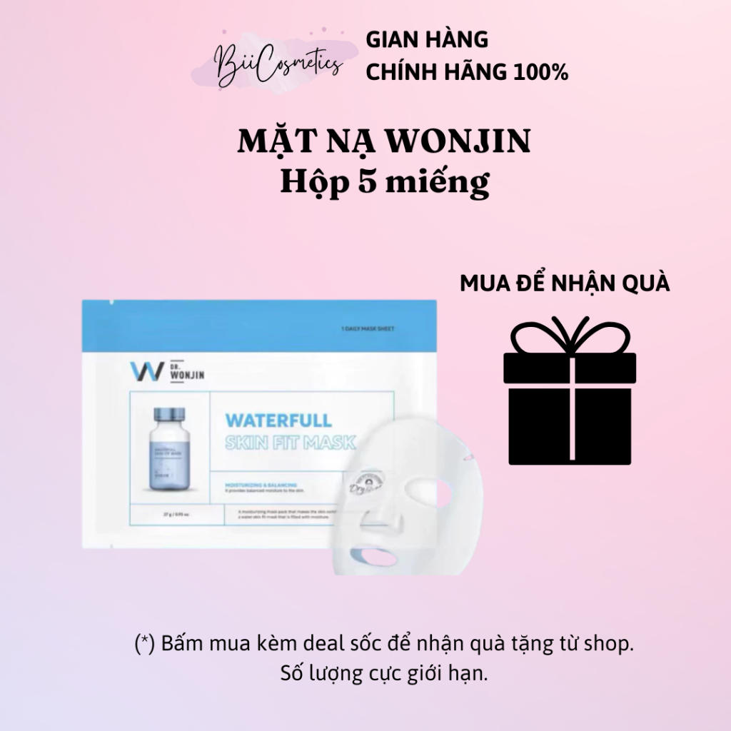 [Deal sốc] Mặt Nạ WonJin Waterfull Skin Fit cấp ẩm giảm mụn 27g Hộp 5 Mask
