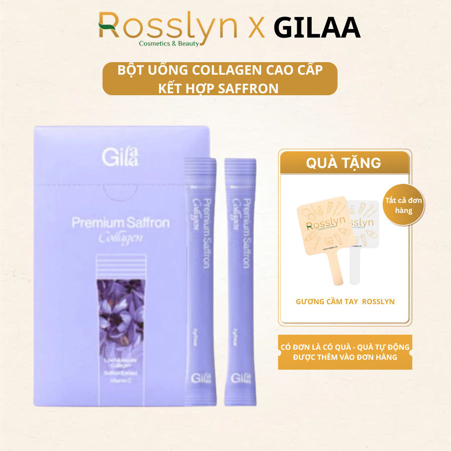 Bột Uống Collagen Cao Cấp Kết Hợp Saffron Gilaa (60 gói x 2g) CHÍNH HÃNG Rosslyn