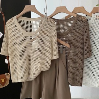  Áo Thun Kiểu Lưới Bigsize Nữ  không kèm lót  Áo Xinh Phá Cách Basic Ngắn Tay Thoáng Mát - A318 