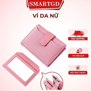 Ví Nữ Mini Ngắn Đơn Giản Thời Trang Ví Khóa Kéo Da PU Dung Tích Lớn Nhiều Ngăn Đựng Thẻ Đa Năng Tiện Lợi