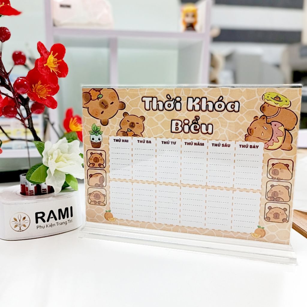 Thời khóa biểu kích thước A4 A5 cho bé yêu, Thời khóa biểu điền lịch học in hình Kuromi, Hello Kitty