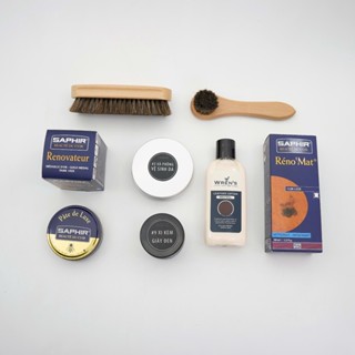 #36 Bộ sản phẩm Chăm sóc toàn diện GIÀY DA ĐEN GAZANO - Bàn chải, vệ sinh da và các loại xi