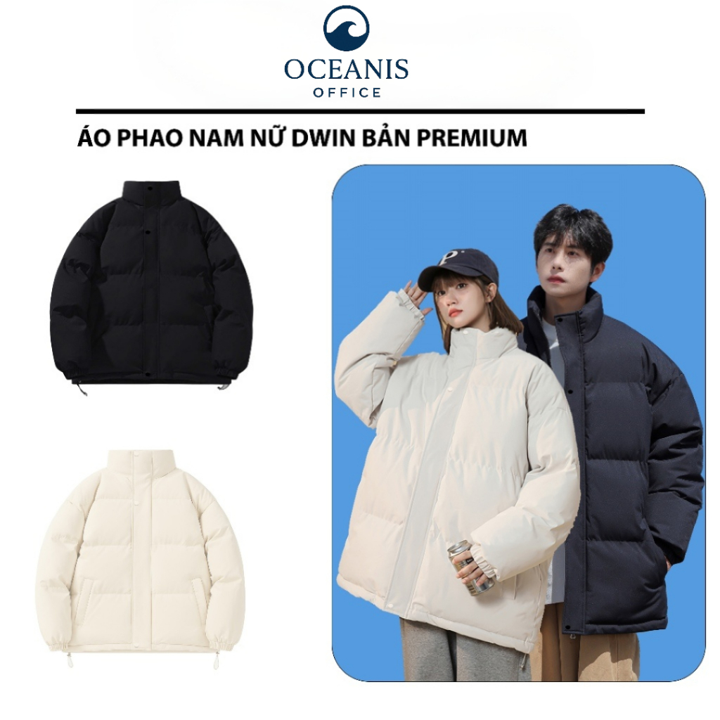 Áo Phao Nam Nữ Unisex  Trần Bông 3 Lớp  Phong Cách Hàn Quốc, Dài tay Form Boxy Cổ Cao Tặng Kèm Mũ
