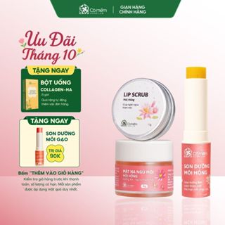 Bộ Chăm Sóc Môi Giảm Thâm Dưỡng Mềm Môi Gồm Son Dưỡng Tẩy Da Chết Mặt Nạ Môi Cỏ Mềm