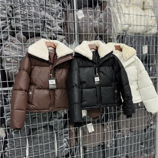  áo khoác phao nữ phối lông cổ trần bông phối chữ M túi hàng loại 1 