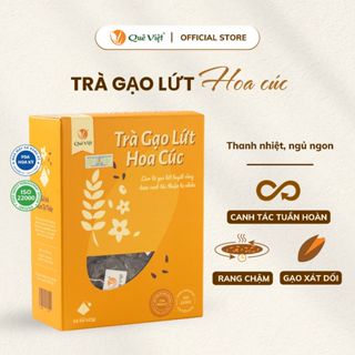 Trà gạo lứt hoa cúc Quê Việt - hộp150g (10 túi 15g),450g (30 túi 15g), 600gr (24 túi 25g)