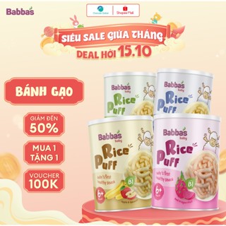 Bánh Gạo Ăn Dặm Babba's Cho Bé Từ 6 Tháng Tuổi, Nhiều Vị, An Toàn Cho Bé