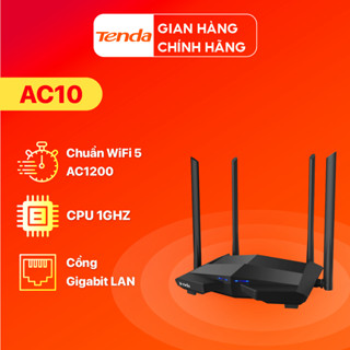 Bộ Phát Wifi Tenda AC10 Gigabit AC1200Mbps Băng Tần Kép Tốc Độ Cao -Hàng Chính Hãng Không hỗ trợ SIM