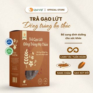 Trà gạo lứt Đông trùng hạ thảo Quê Việt - Hộp 600g 450g 150g Tea Chè 
